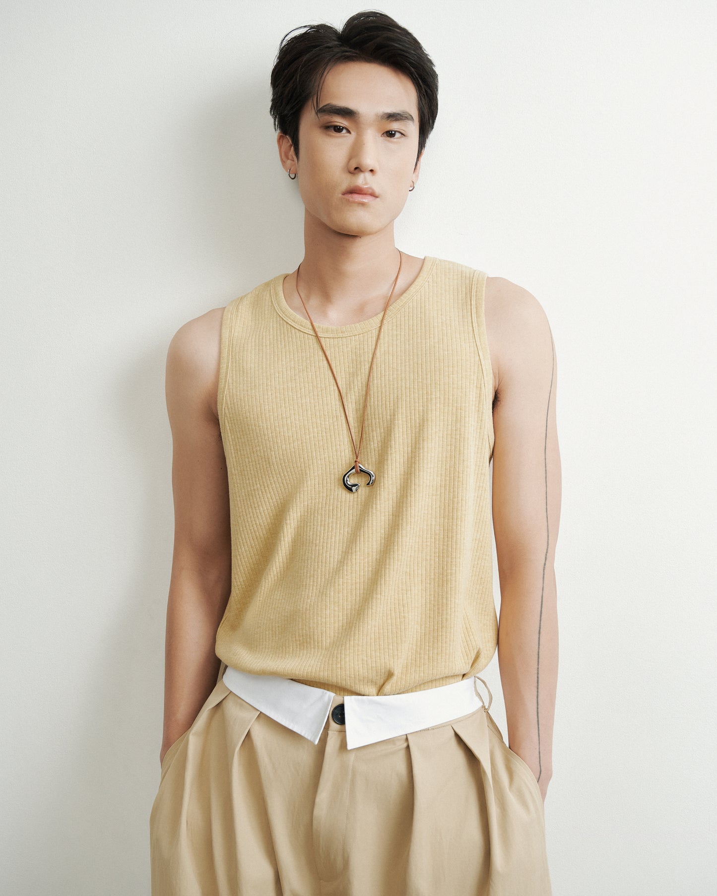 Yellow Esh Tank Top AIN Astoud