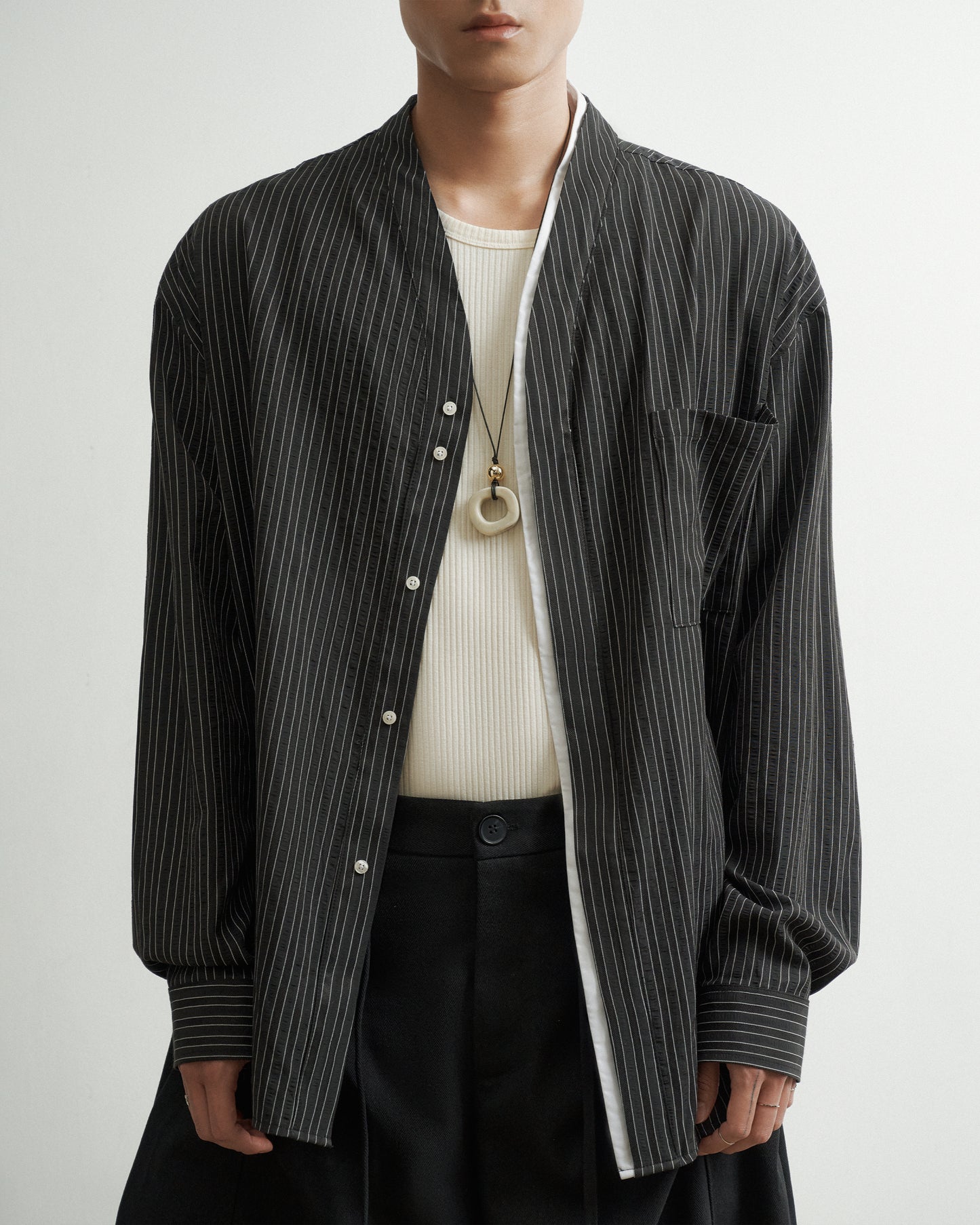 Striped Black Lohja Shirt AIN Astoud