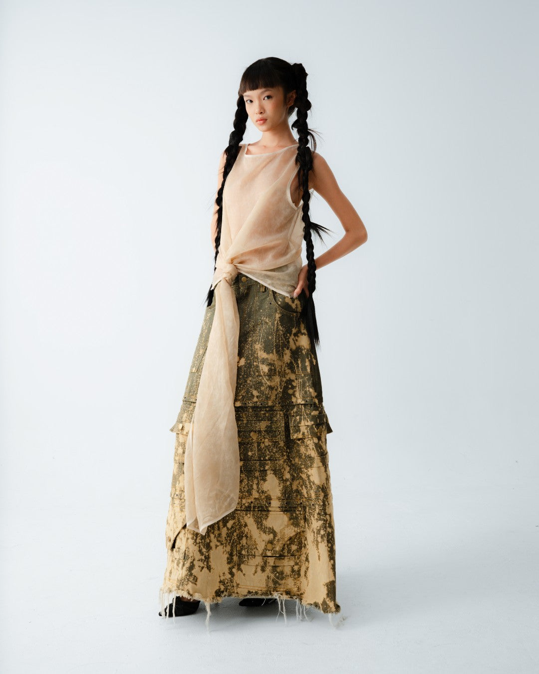 lam-lu-cargo-jean-skirt an heritage astoud