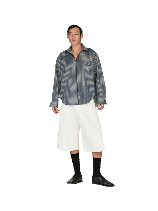 Chemise zippée rayée