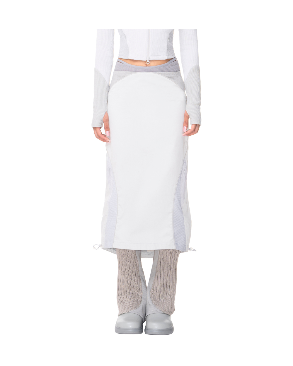 Technical Long Skirt / Light Gray