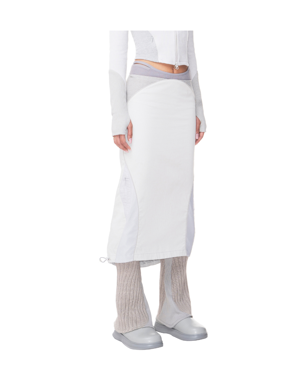 Technical Long Skirt / Light Gray