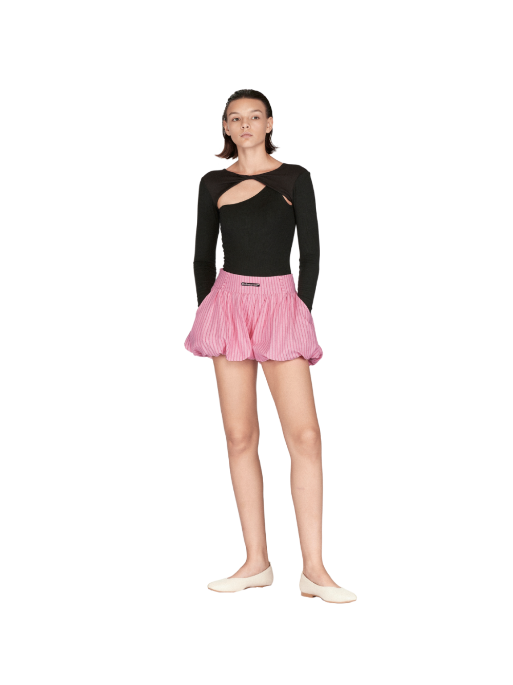 Short citrouille avec logo en métal