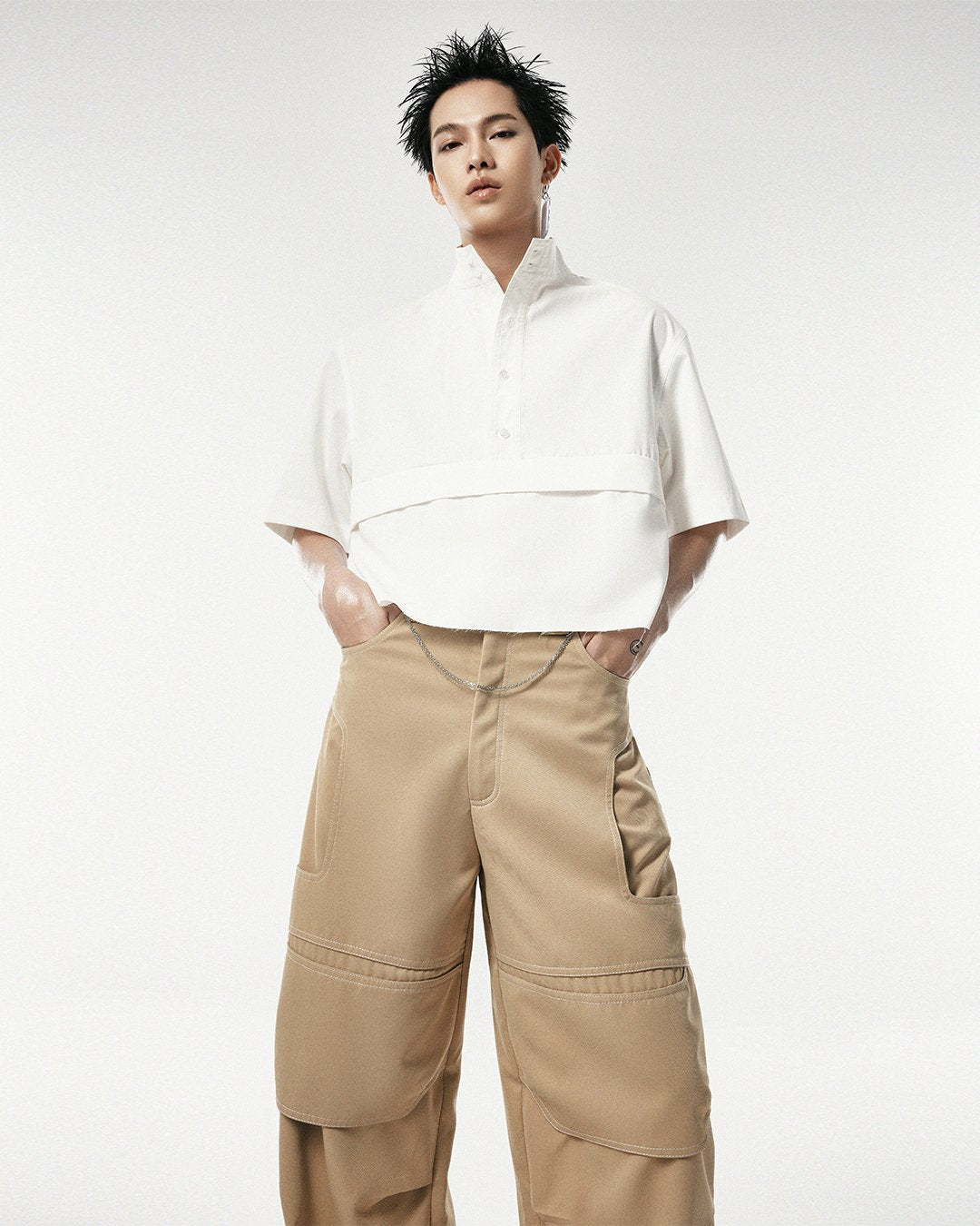 White Cropped Shirt
