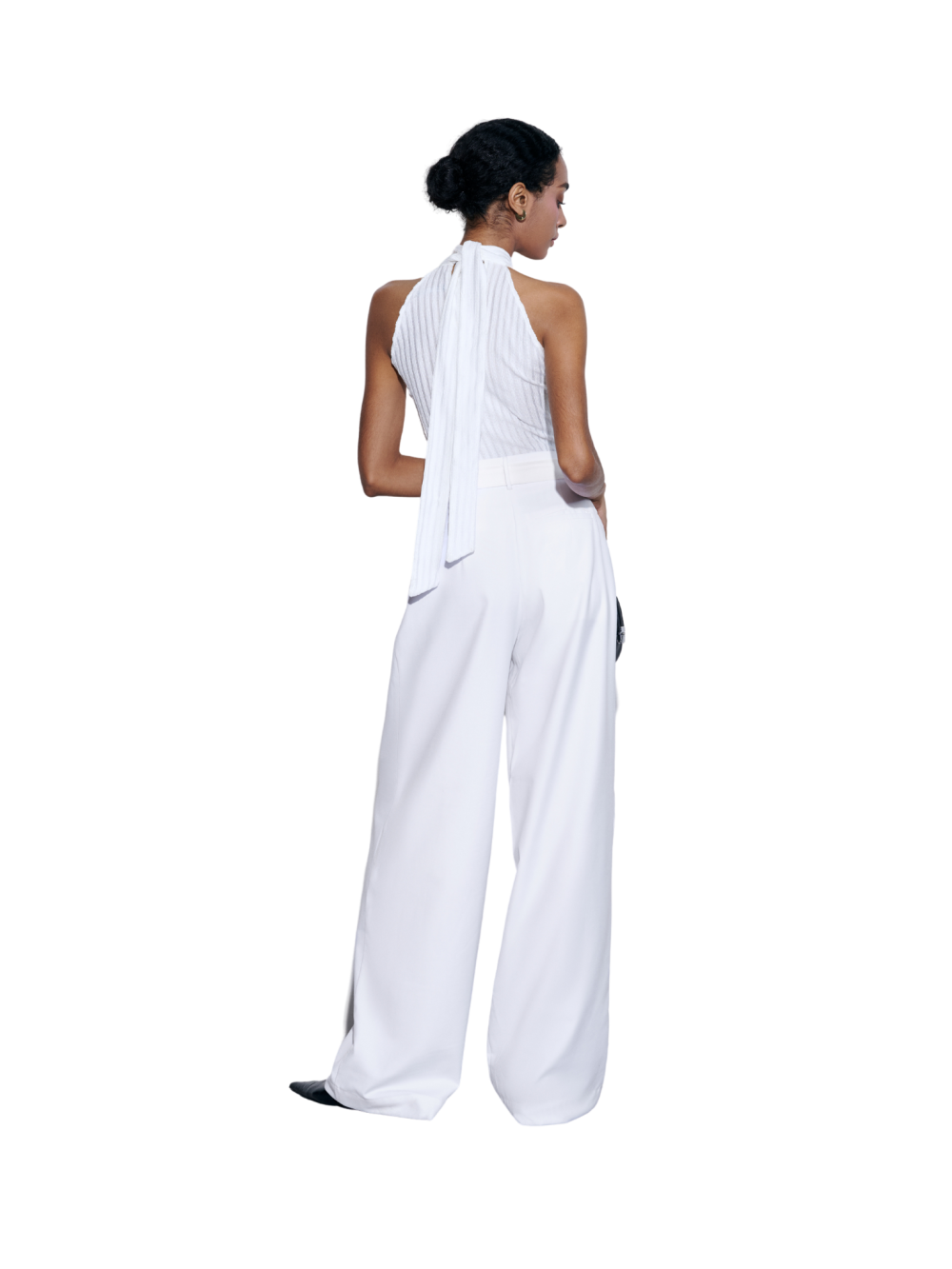 Black Twist Neck Sleeveless Top
