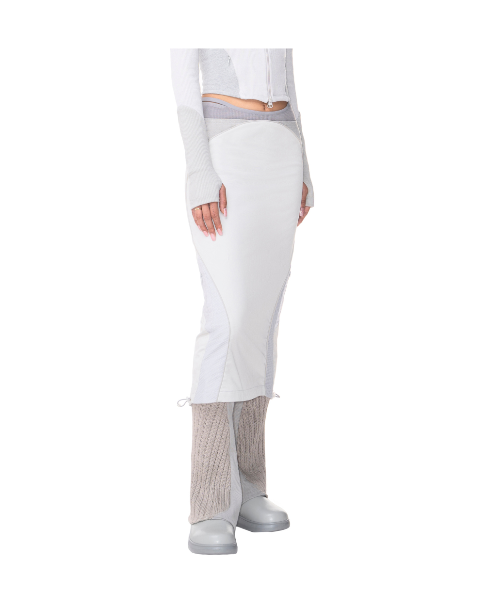 Technical Long Skirt / Light Gray