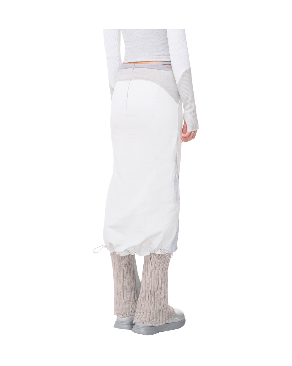 Technical Long Skirt / Light Gray