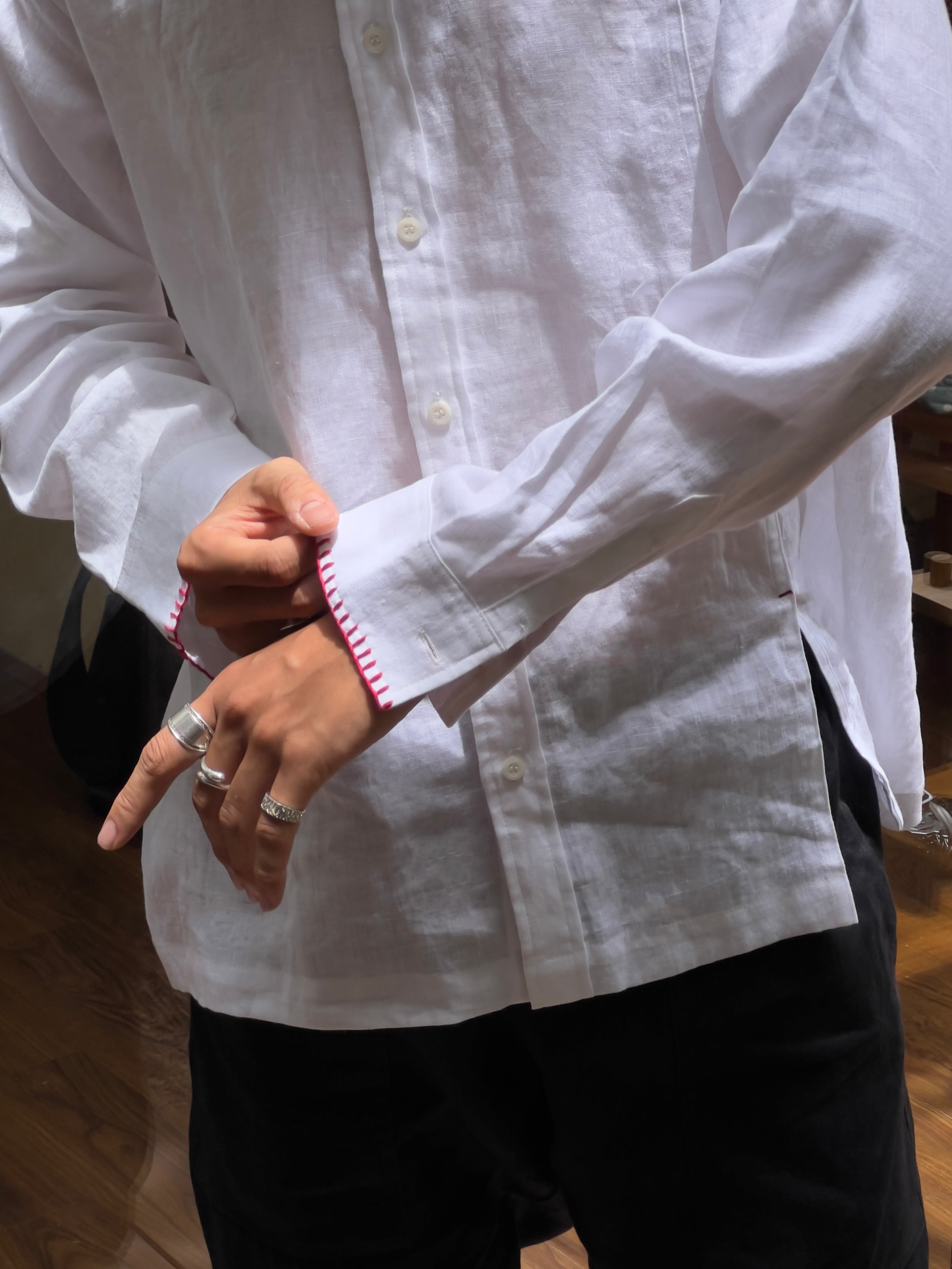 hand-embroidered-side-split-shirt-TIMTAY