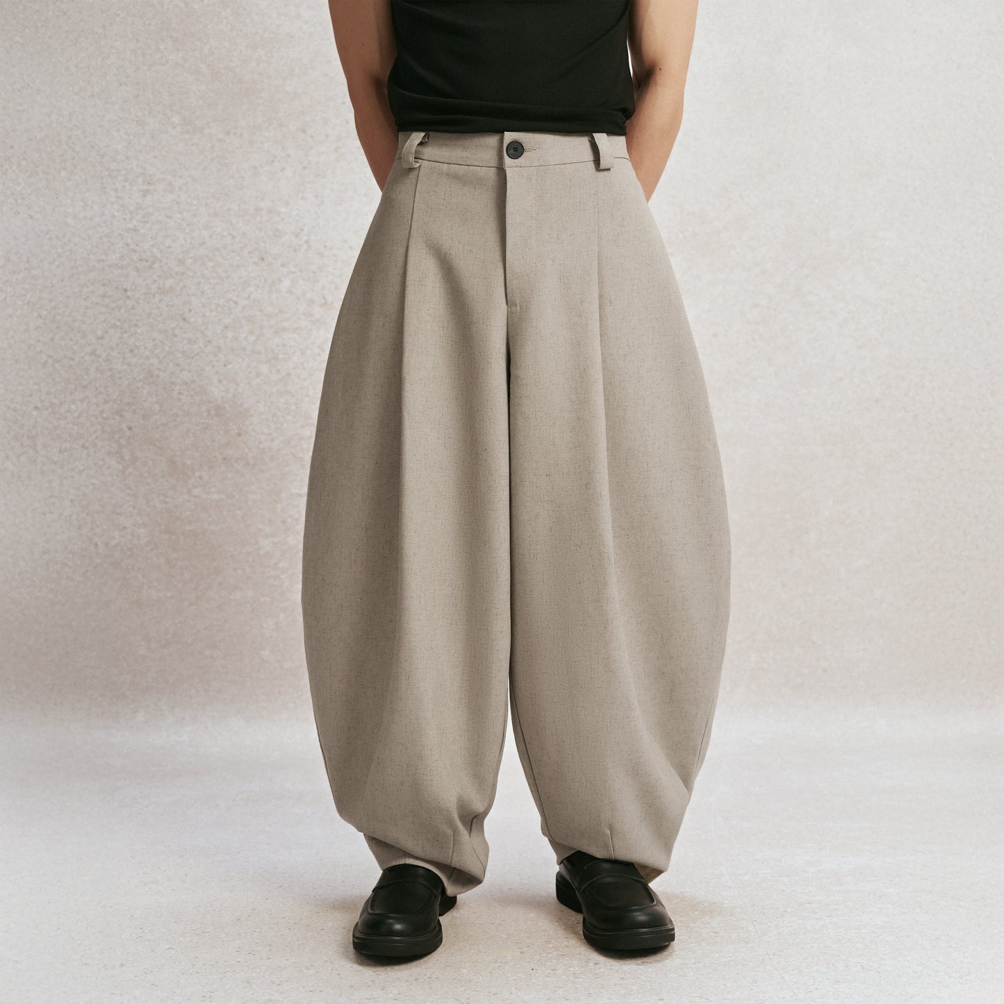 Beige Vase Wool-Blend Pants AIN Astoud