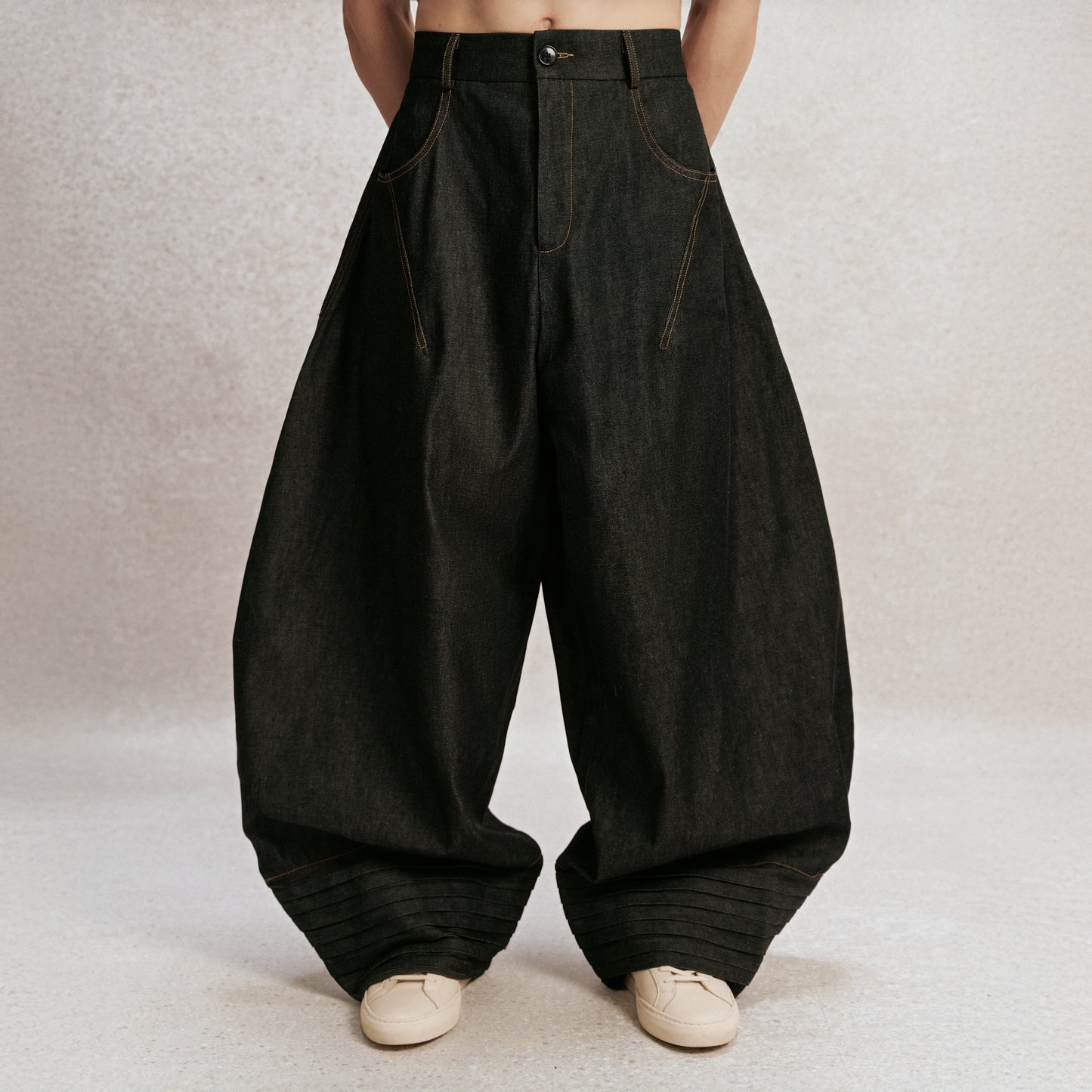 Dark Indigo Denim Plate Denim Pants