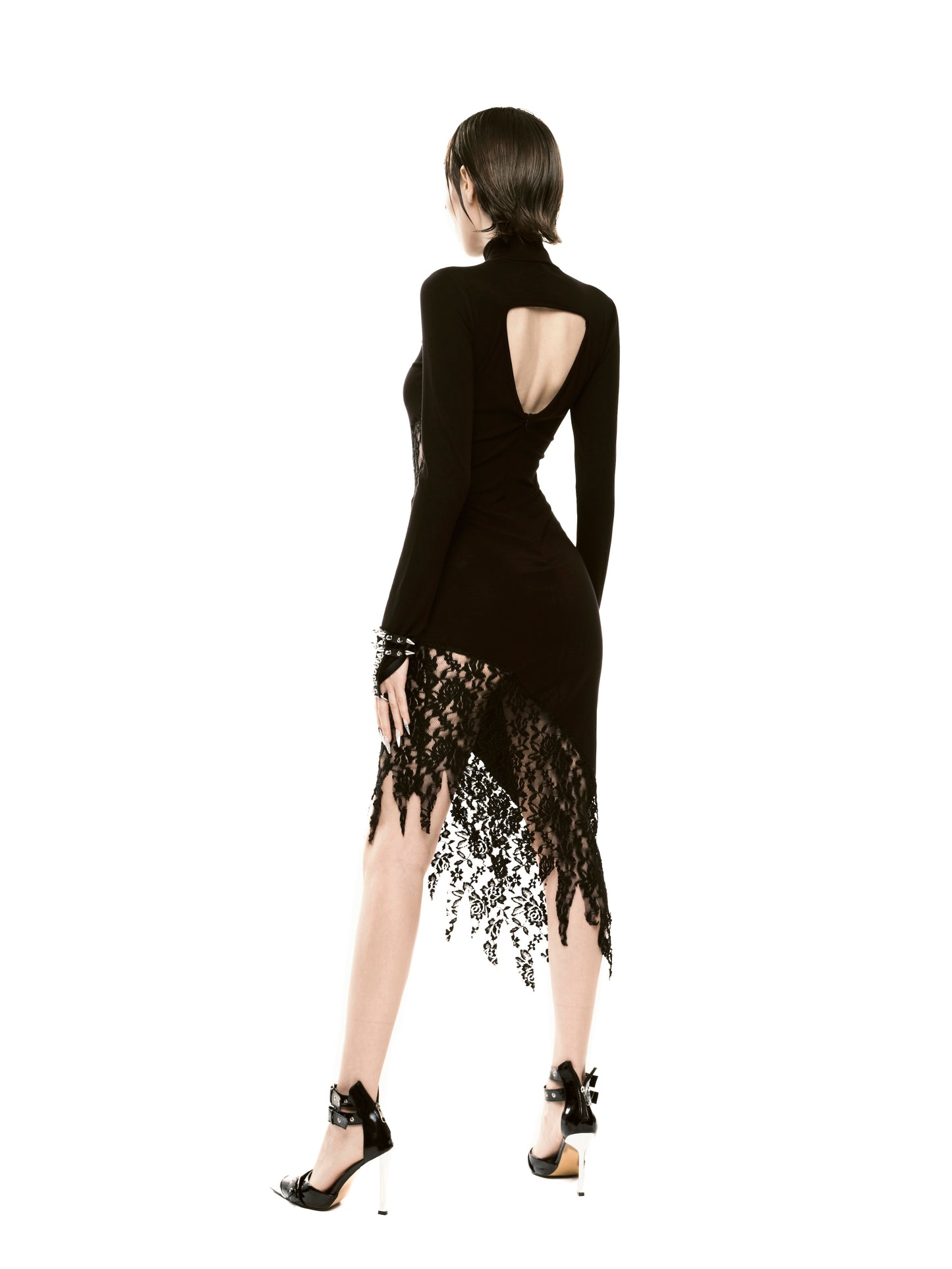 ssss-women-black-burning-midi-dress aesir astoud