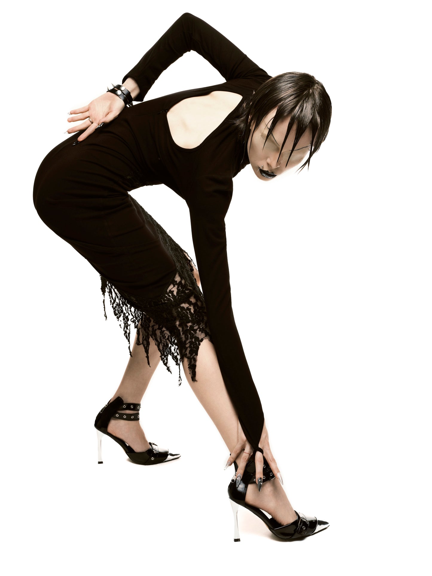 ssss-women-black-burning-midi-dress aesir astoud