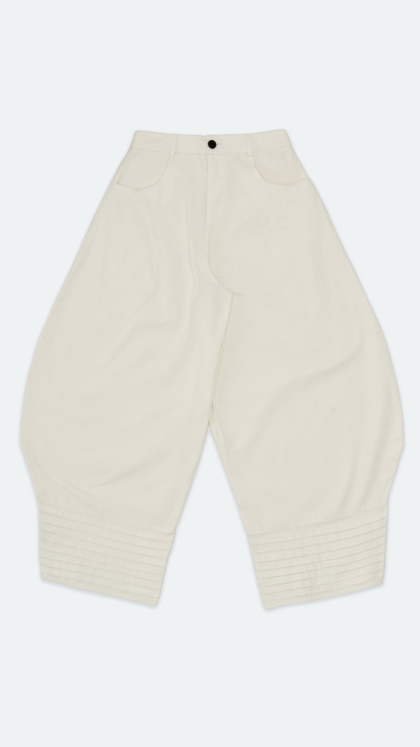 White Plate Denim Pants