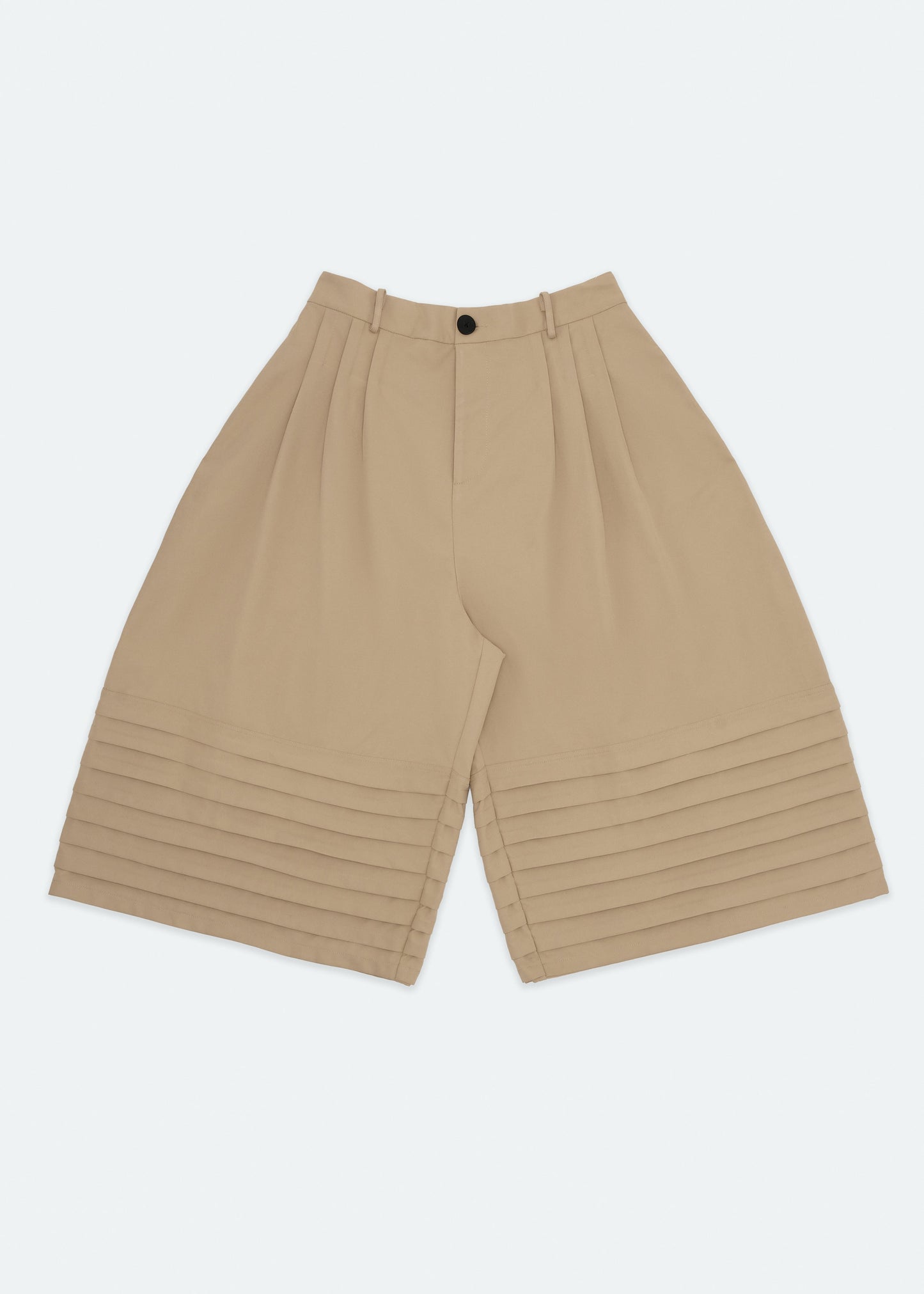 Beige Plate Culottes Pants AIN Astoud