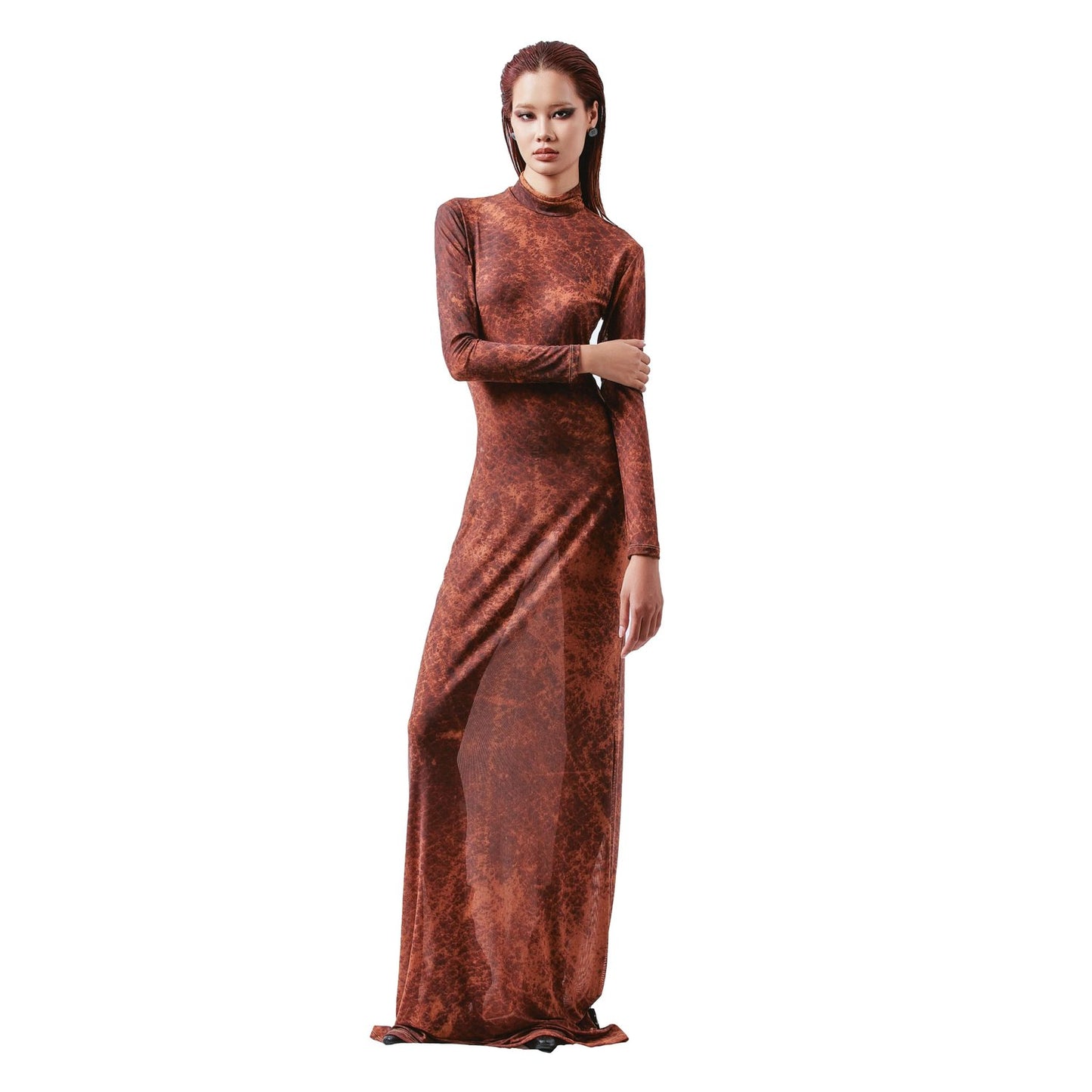 brown-mesh-dress-DUC-STUDIO
