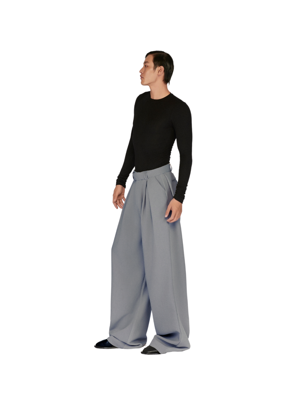 BUTTON BELT TROUSERS LAMINAPPAREL ASTOUD