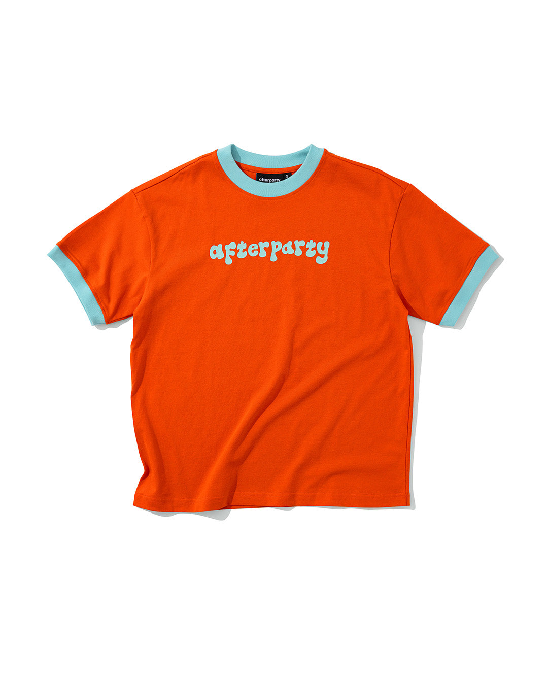Orange Bubble Letter Ringer Tee