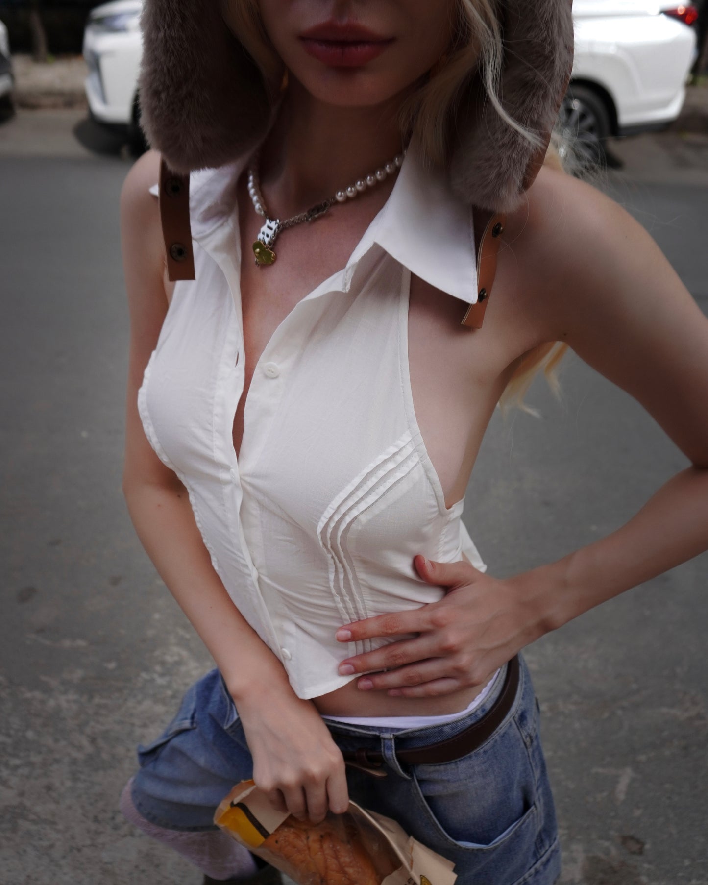 ess-polo-collar-halter-shirt tatichu astoud