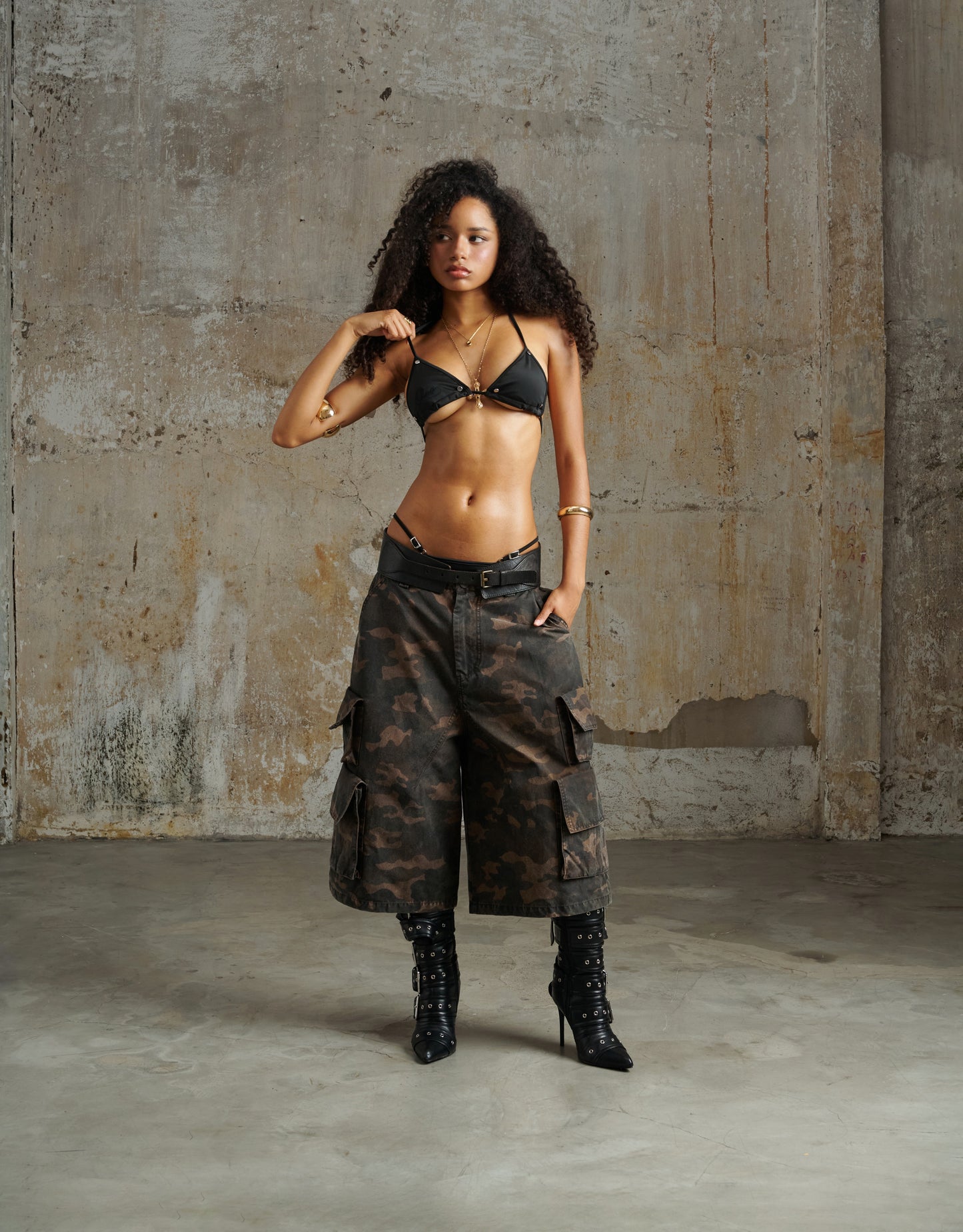 Cs2 - "FNOS" Washed Camo Short - Brown