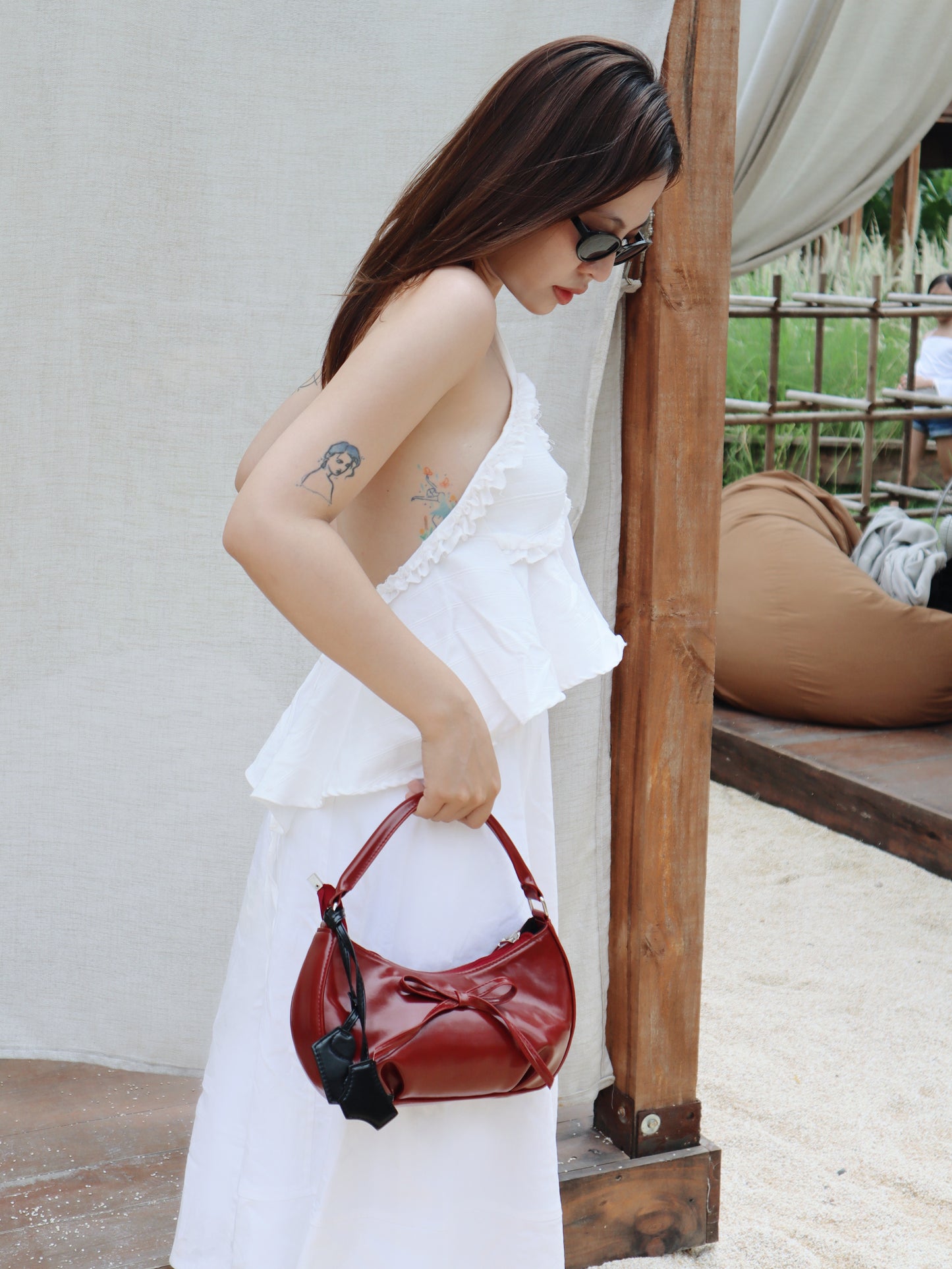 Red Bow Pot Bag Arya Astoud