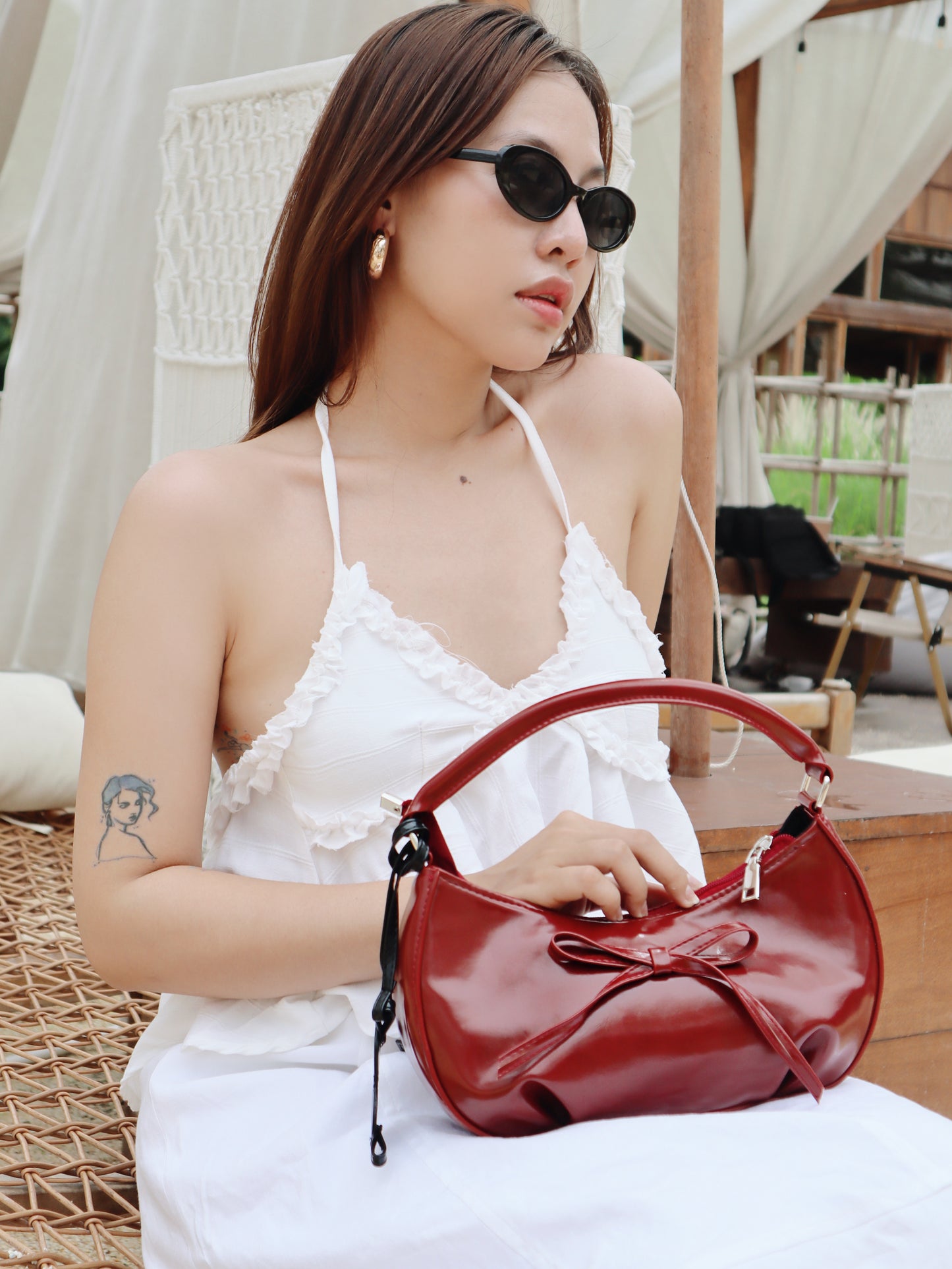 Red Bow Pot Bag Arya Astoud
