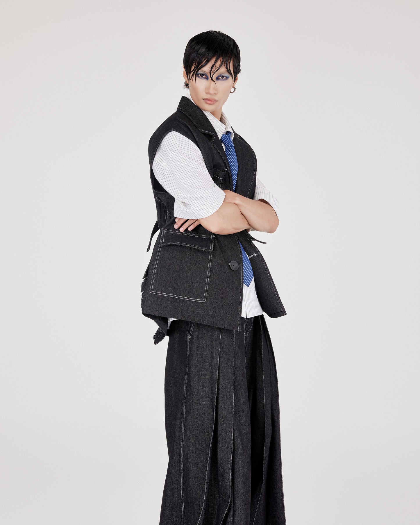 Short-Sleeve Denim Blazer Caotus Astoud