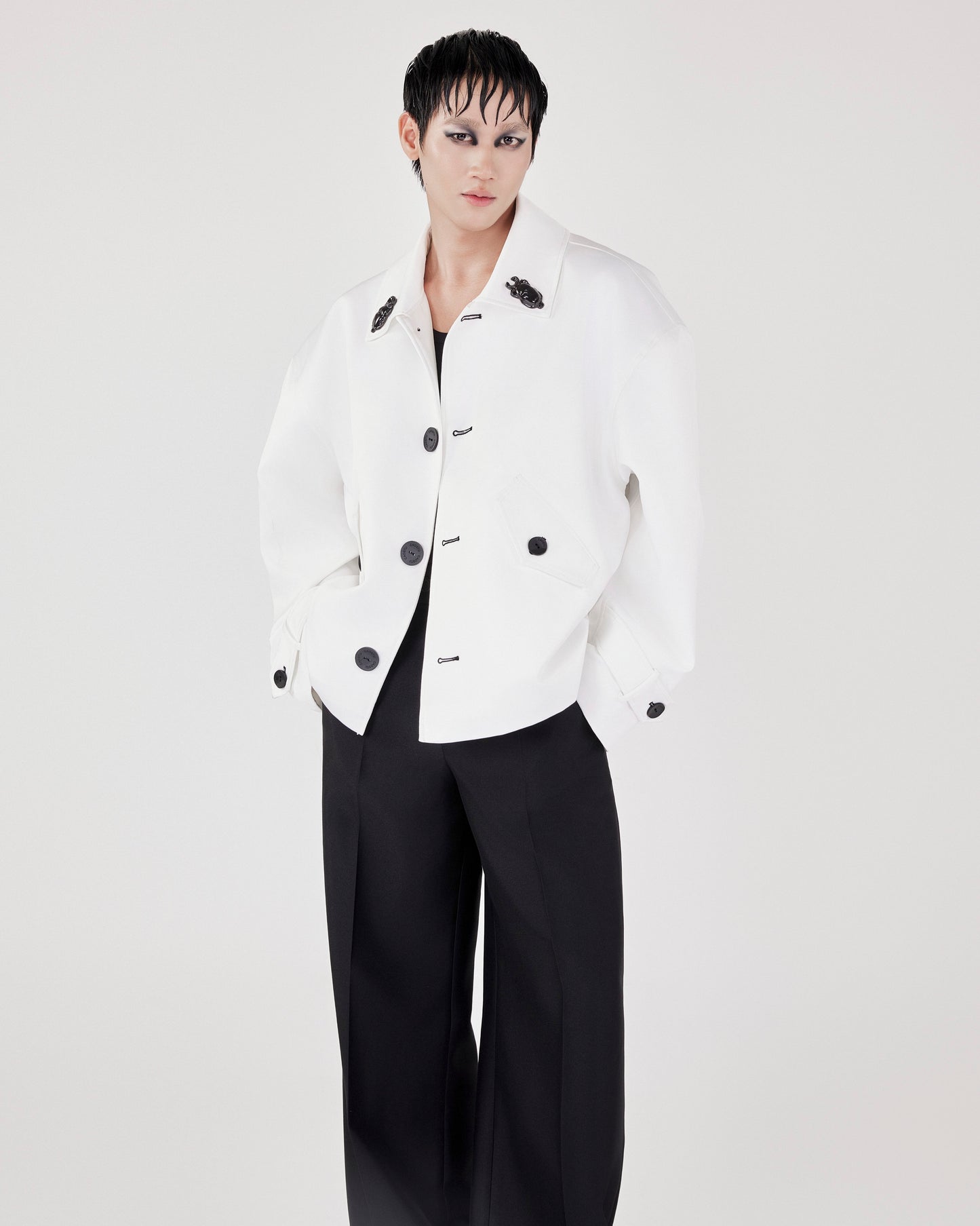 White D-Beetle Jacket Caotus Astoud