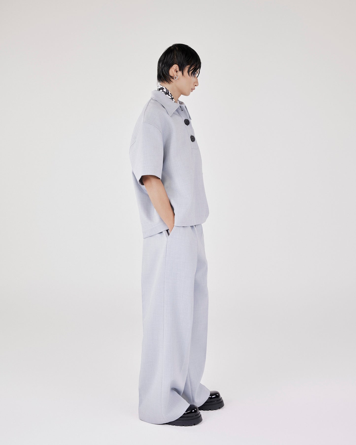 Grey Wide Tube Pants