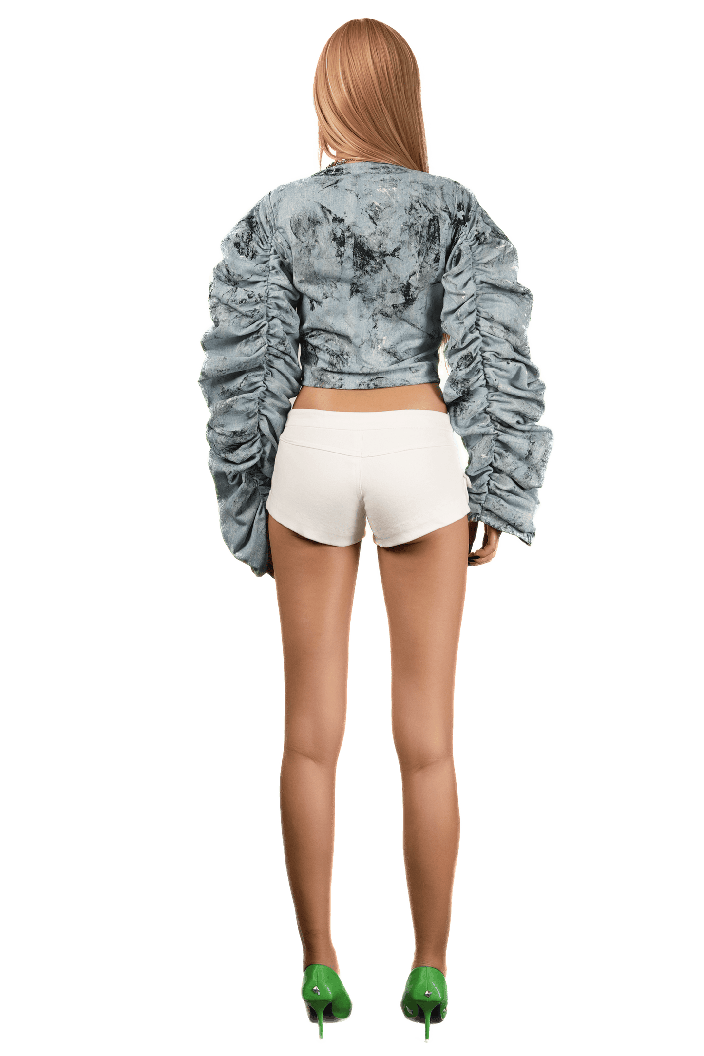 pop-big-sleeve-ruched-denim-shirt tatichu astoud