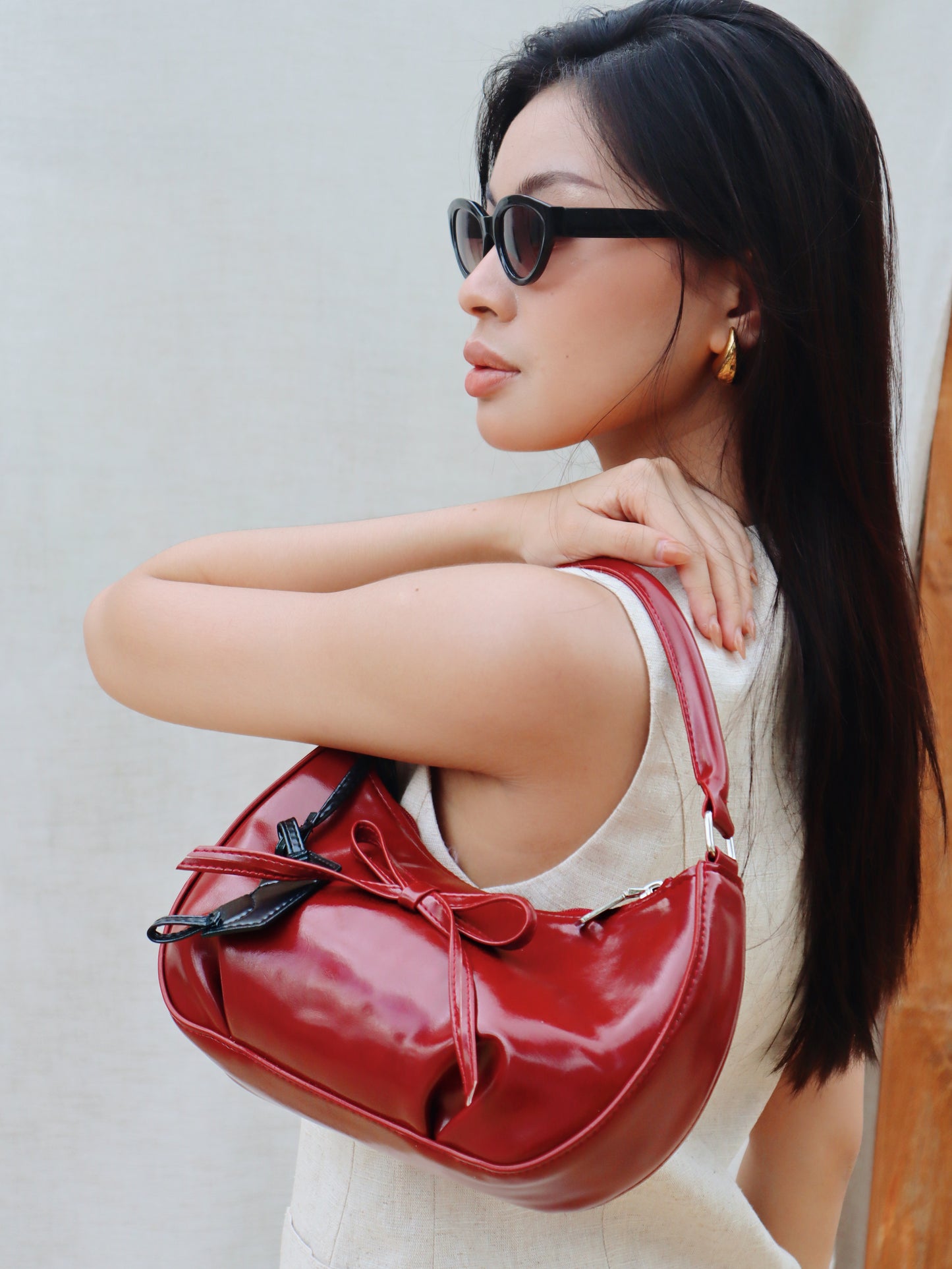 Red Bow Pot Bag Arya Astoud