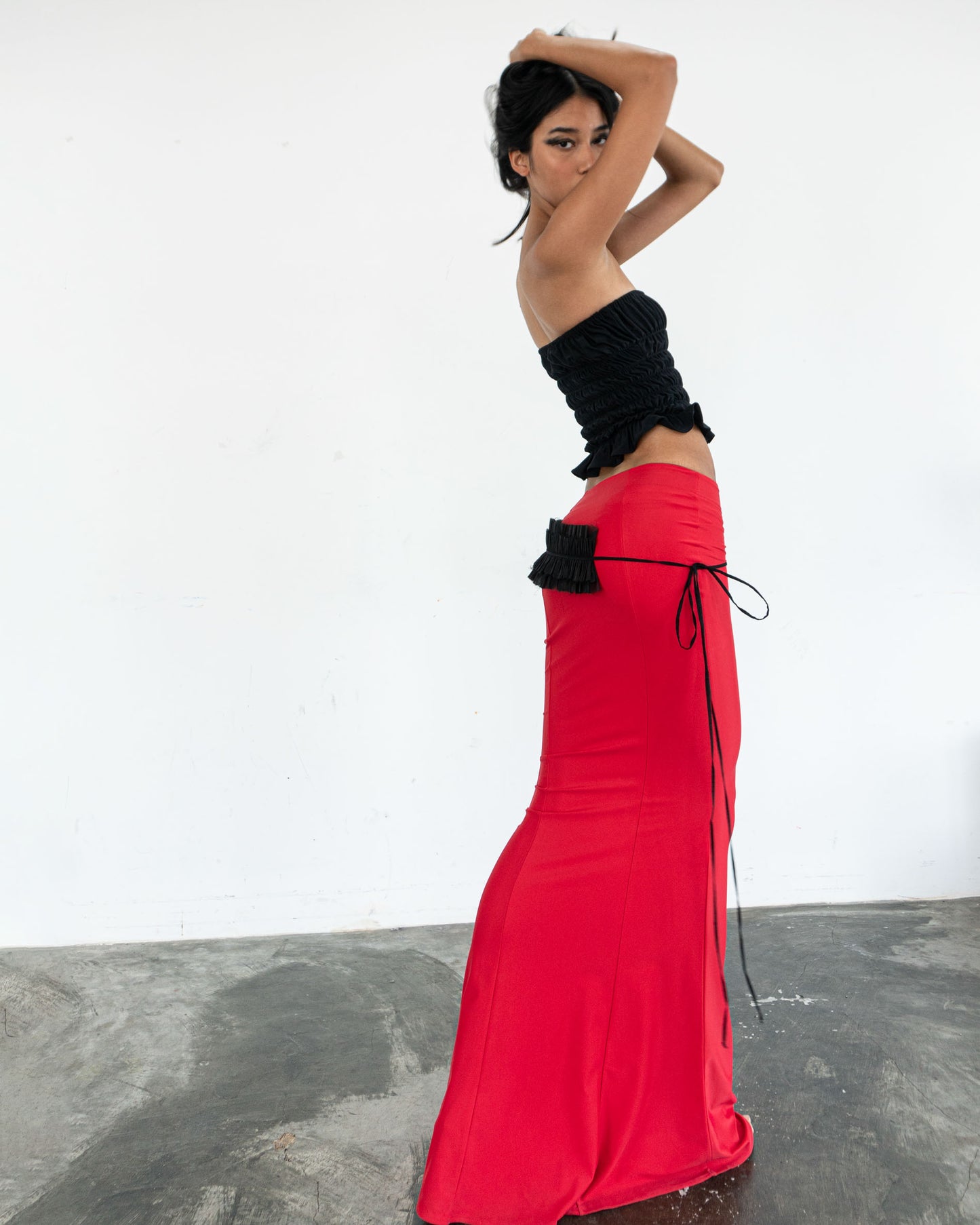 Jupe longue rouge de rêve