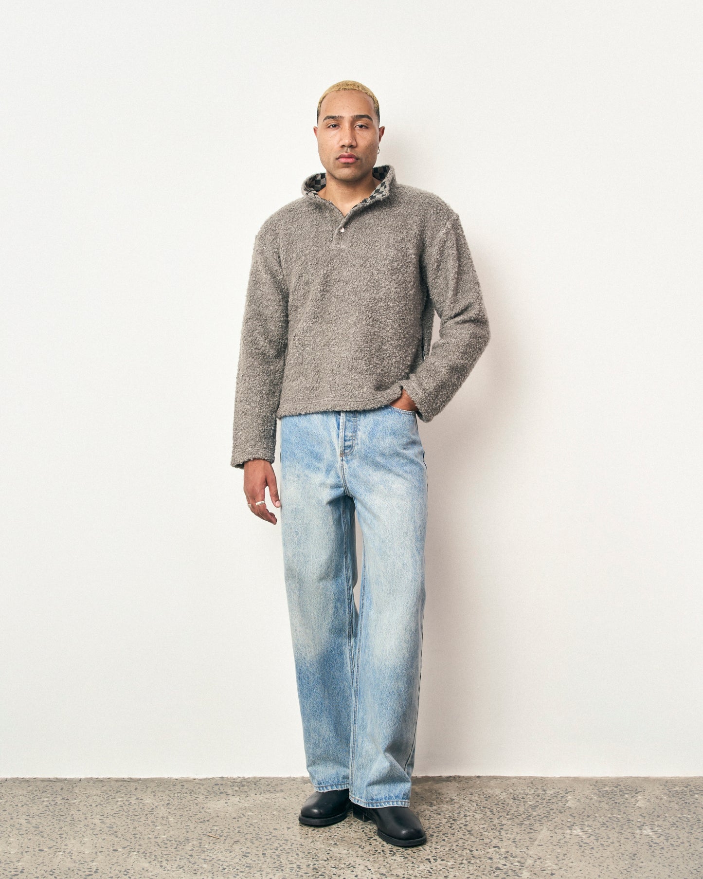 FRAGILE® Light Gray Fleece Pullover fragile club astoud
