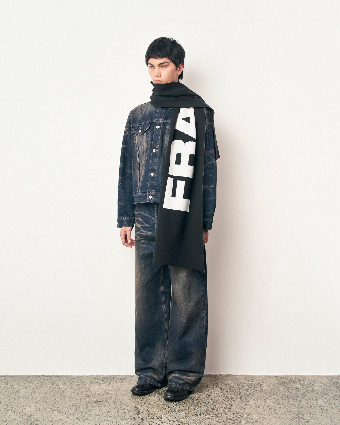 FRAGILE® Dark Blue Wash Baggy Denim fragile club astoud