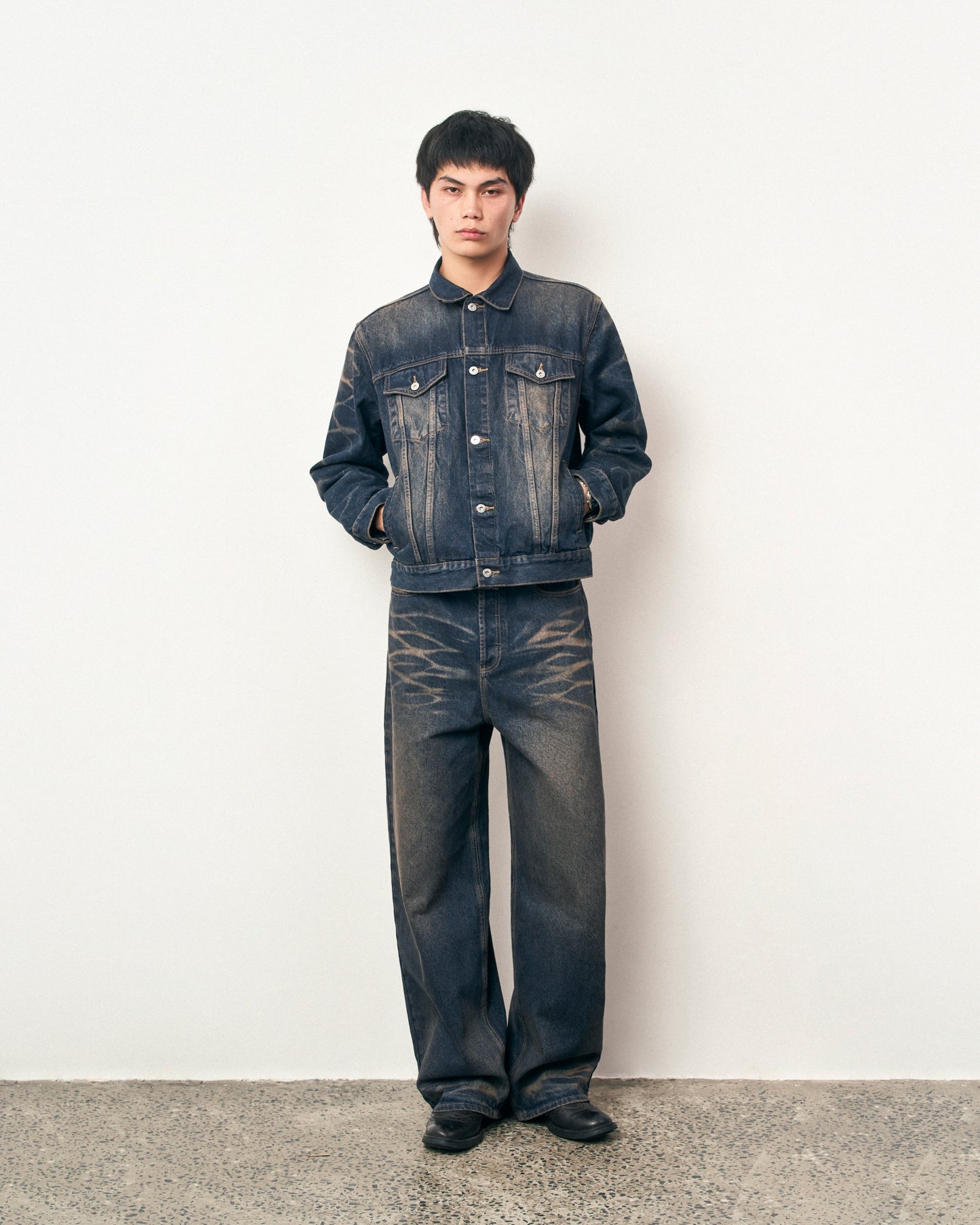 FRAGILE® Dark Blue Wash Denim Jacket