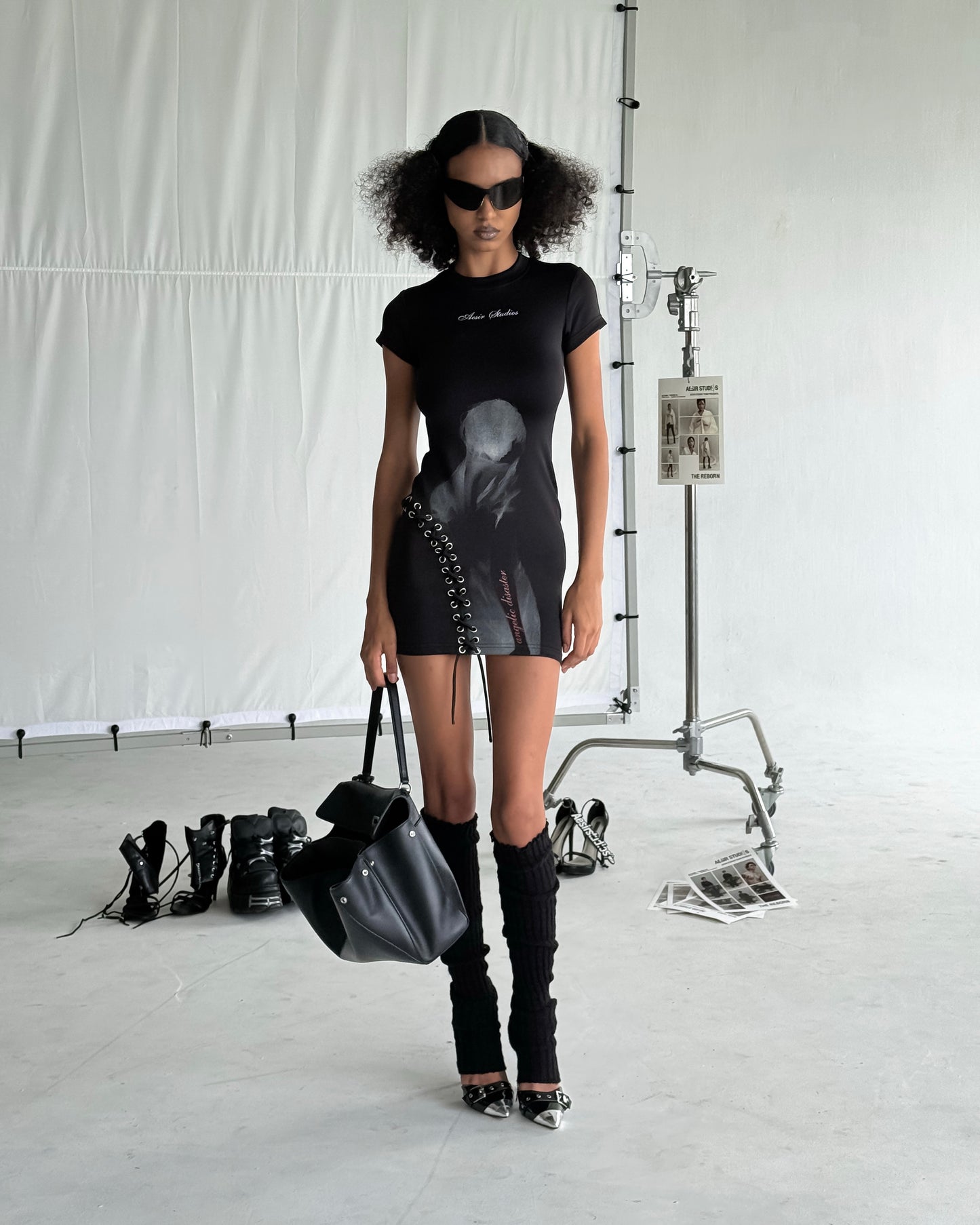 Angelic Pinstripe Mini Dress aesir astoud