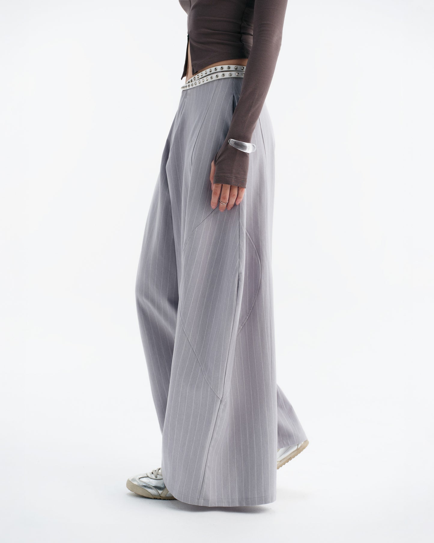 Grey Blue Stripes Luft Pants bunnyhill astoud
