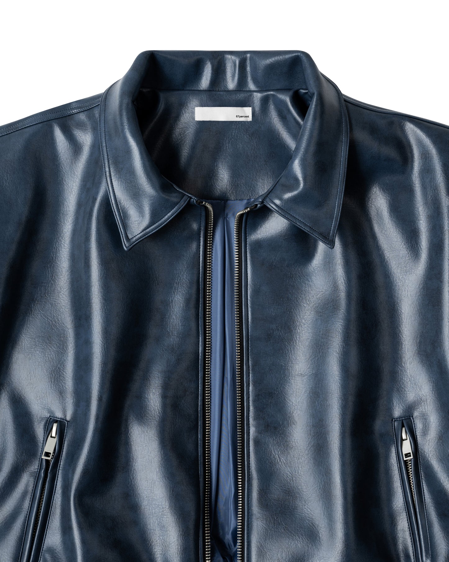 Navy Yankee Leather Jacket