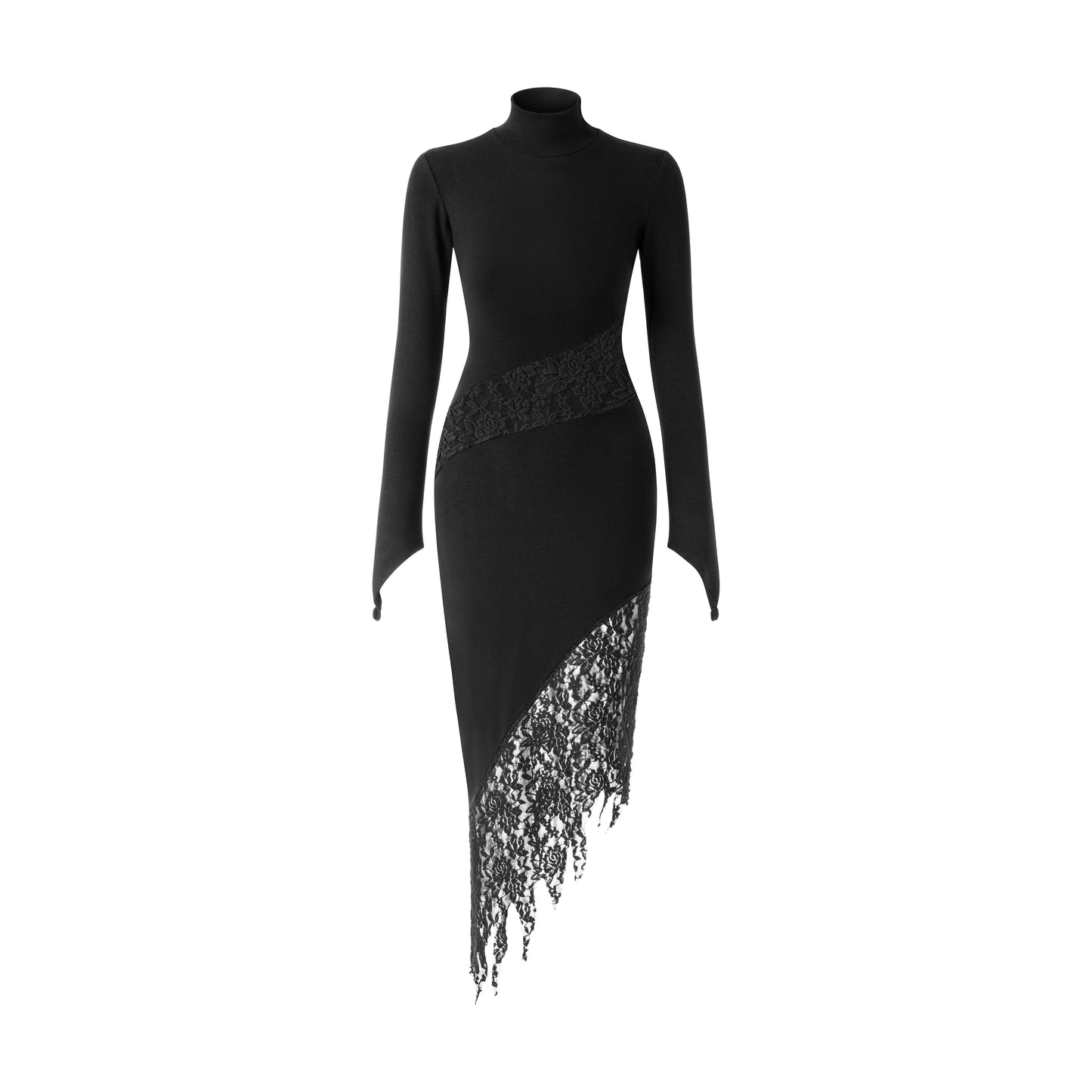 ssss-women-black-burning-midi-dress aesir astoud