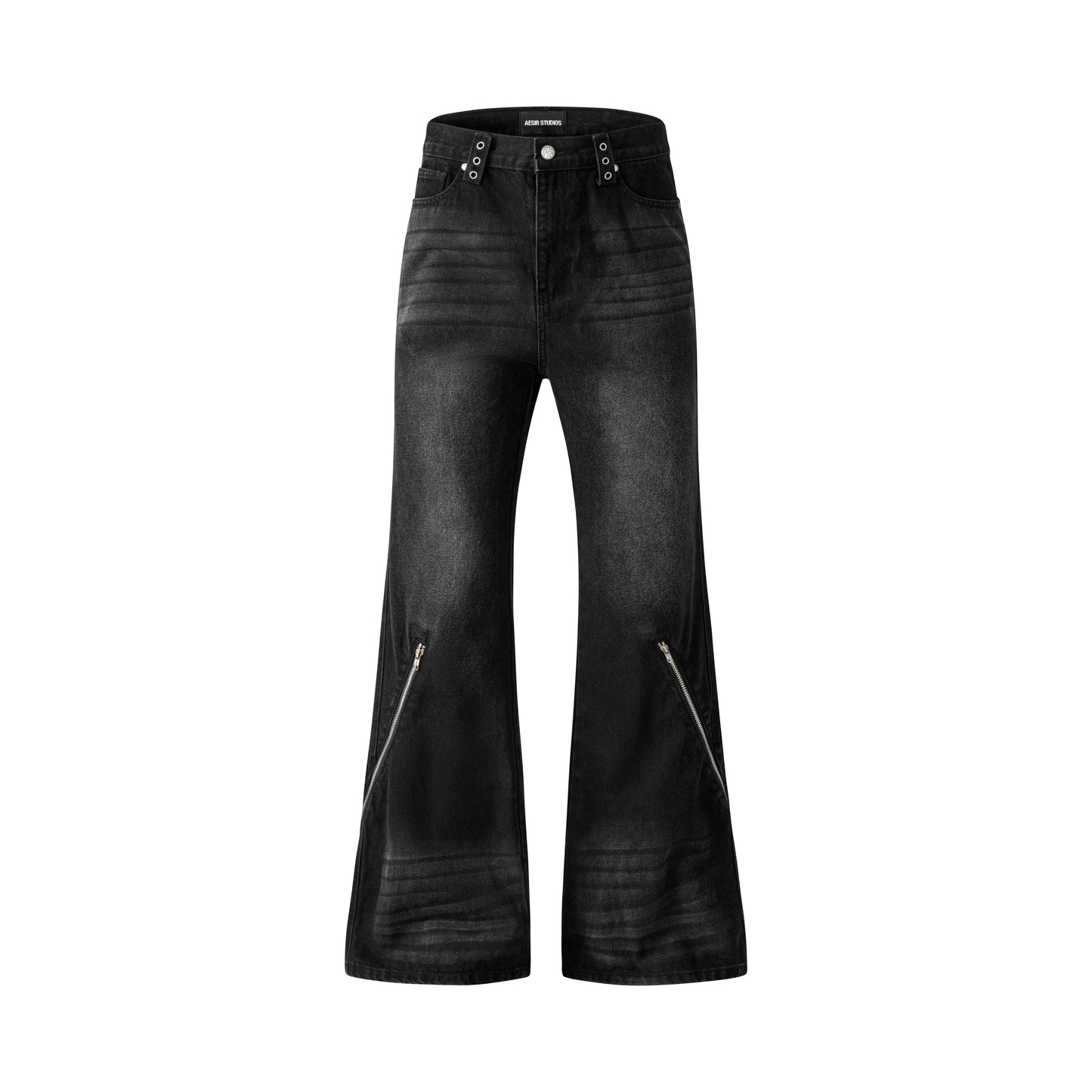ssss-unisex-black-enigma-zipper-jeans aesir astoud