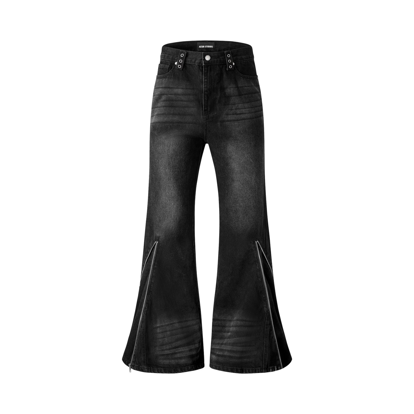 ssss-unisex-black-enigma-zipper-jeans aesir astoud