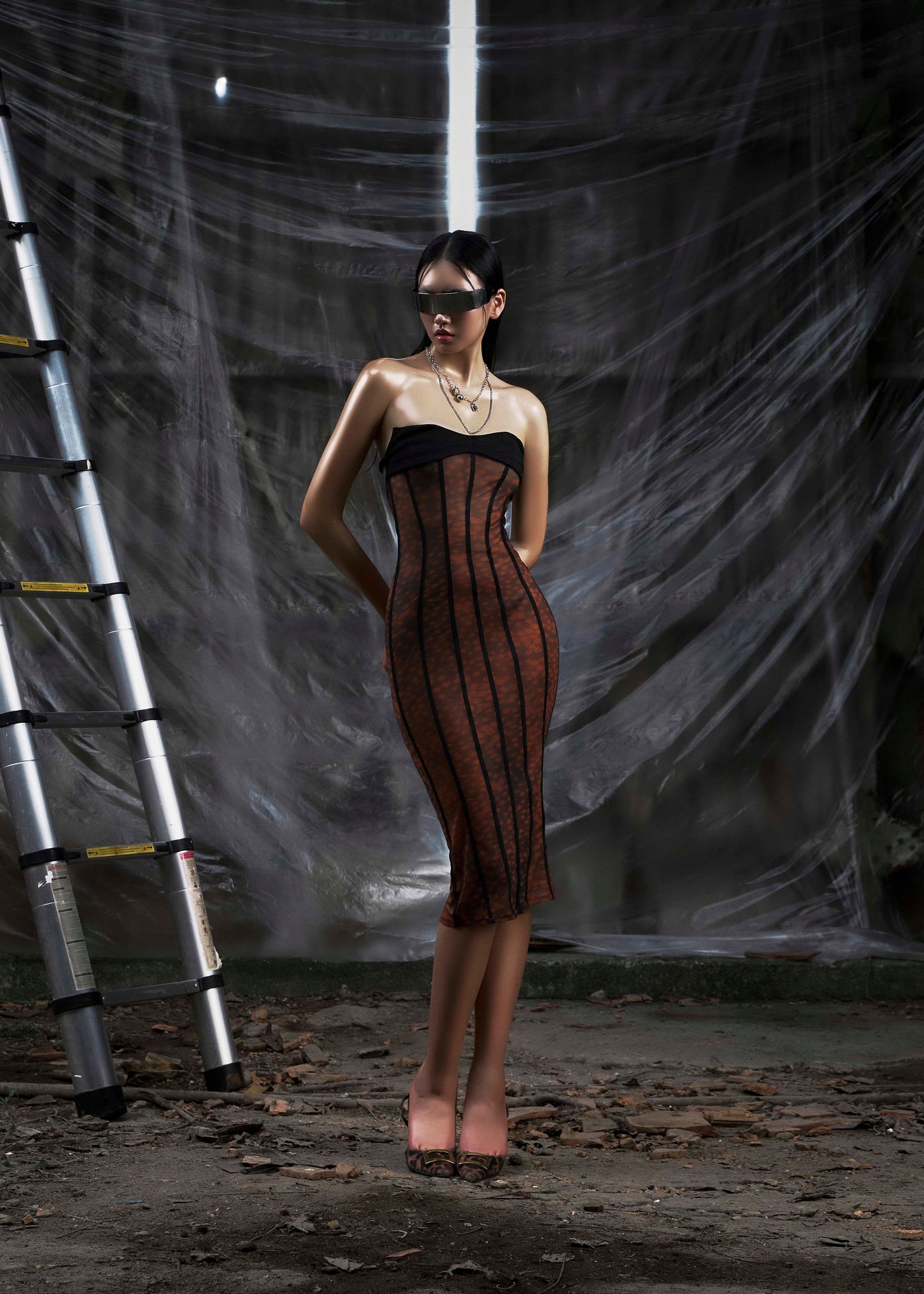 None Midi Mesh Dress Tatichu Astoud