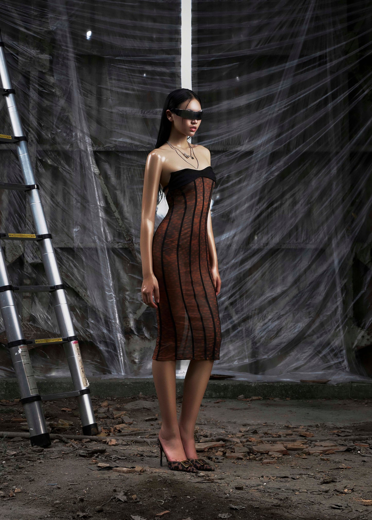 None Midi Mesh Dress Tatichu Astoud
