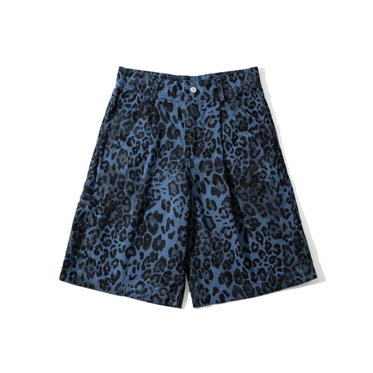 Blue Leopard Shorts