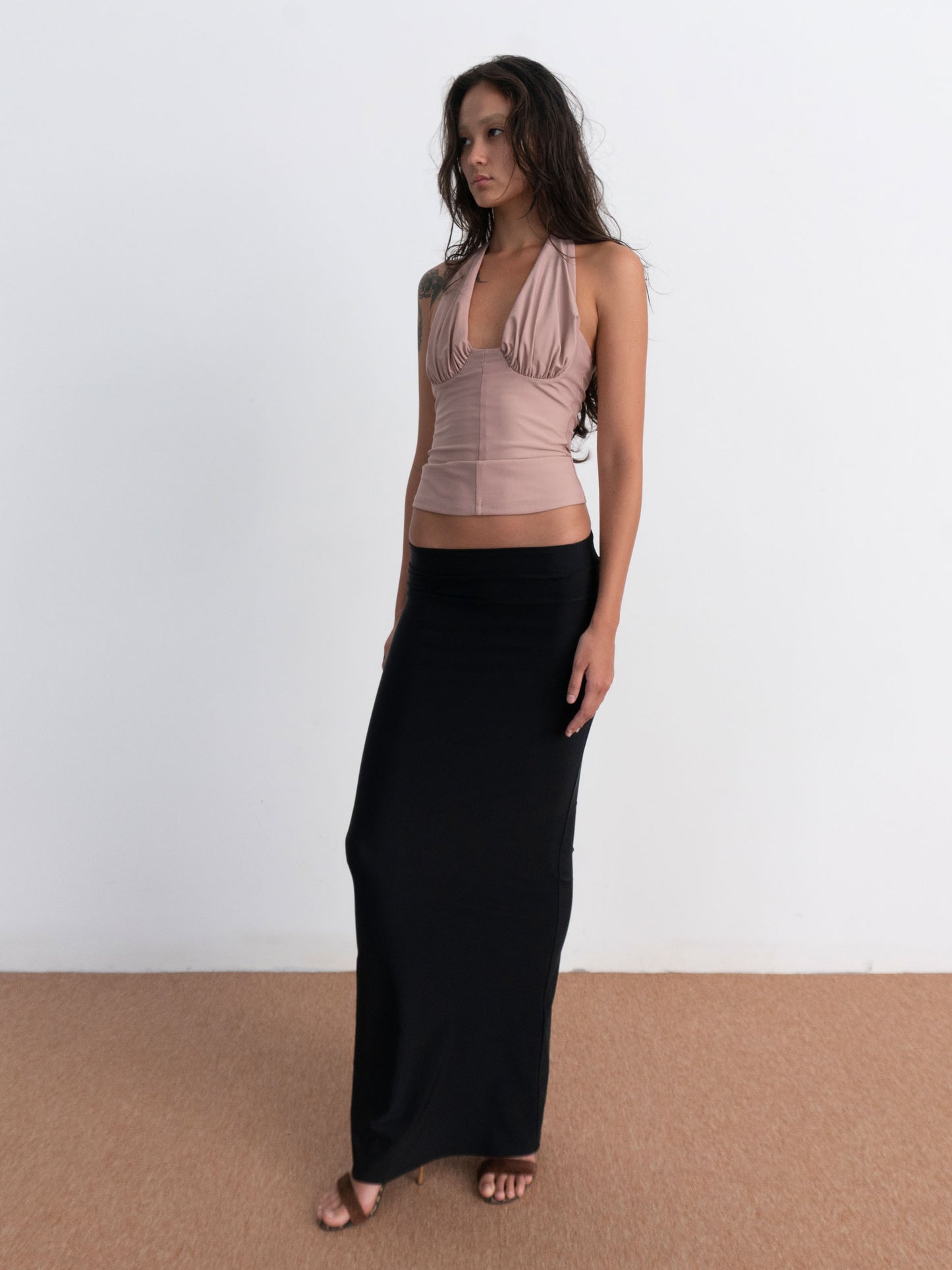 essence-skirt-black-form-fitting-pleated-ruffle-dalya