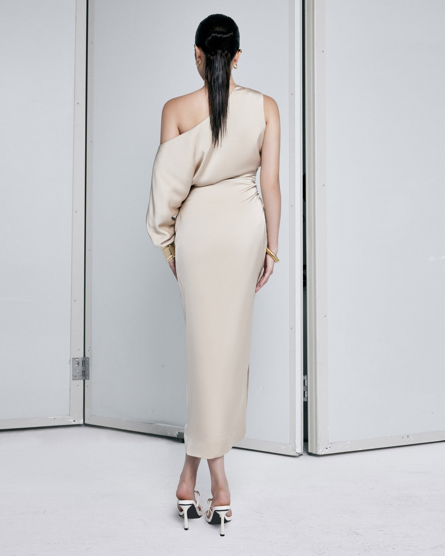 champagne-silk-asymmetric-dress-FORTYTHREE-ASTOUD
