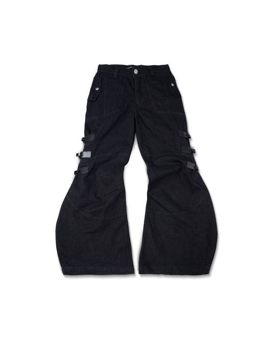 black-multi-buckle-denim-pants goldie astoud