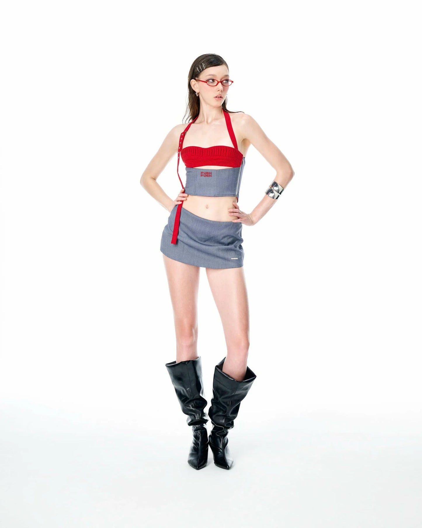 gray-gdc-drapped-corset push push astoud