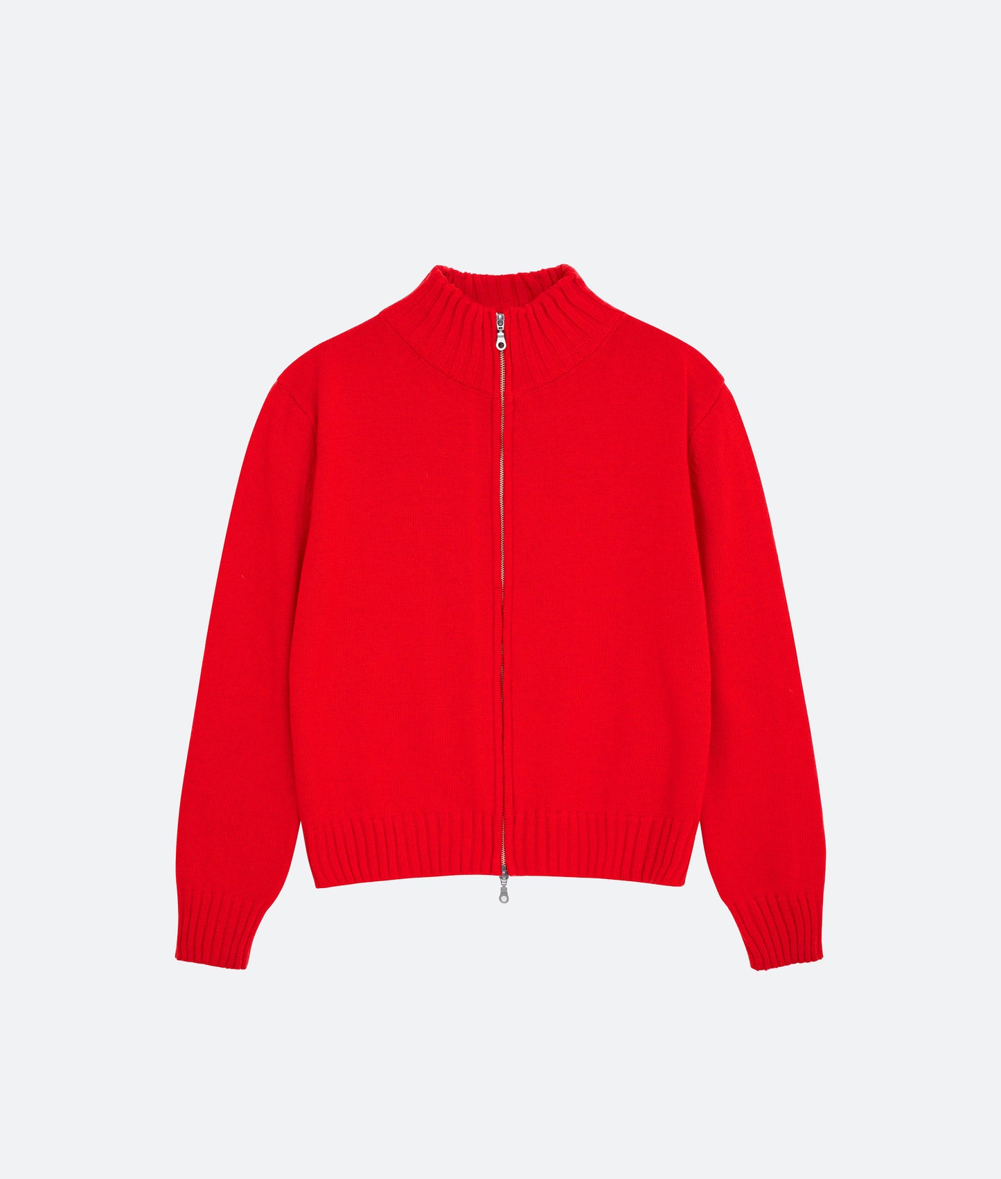 FRAGILE® Red Knit Zip-Up Sweater fragile club astoud