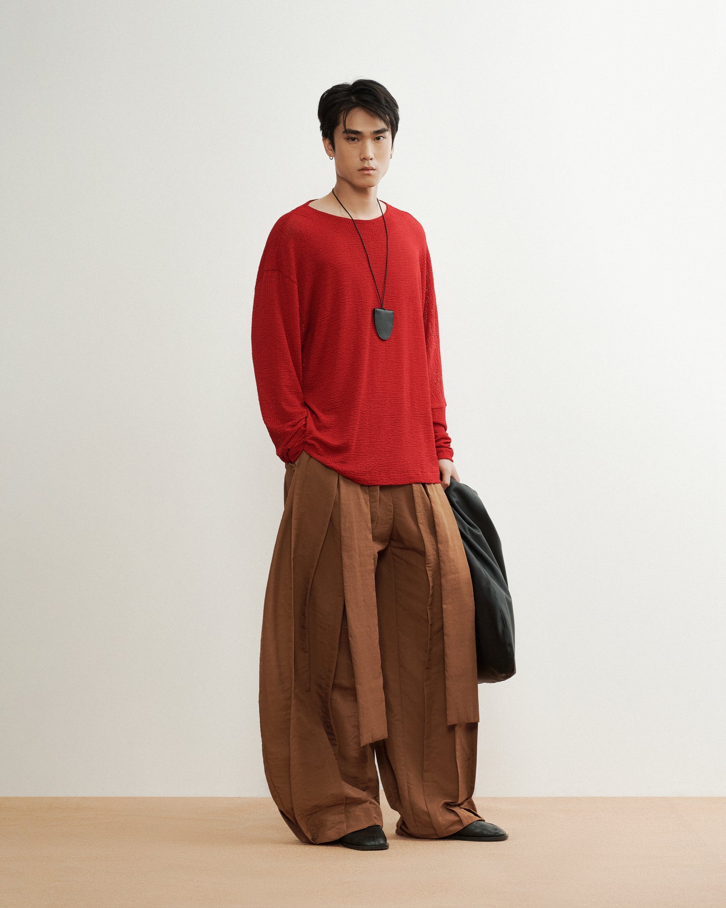 Brown Harago Pleats Pants AIN Astoud