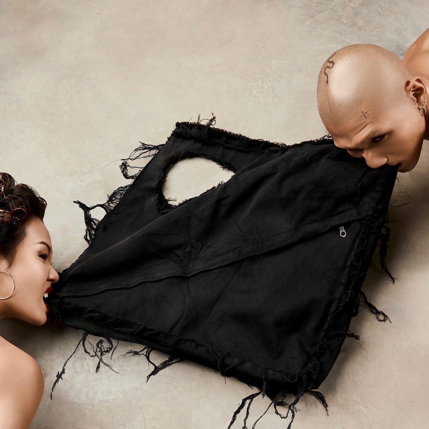 Sac en jean délavé Bubble Gum